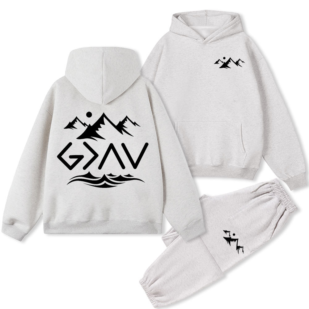 God Is Better Than Highs And Lows Christian Fleece Hoodie Set