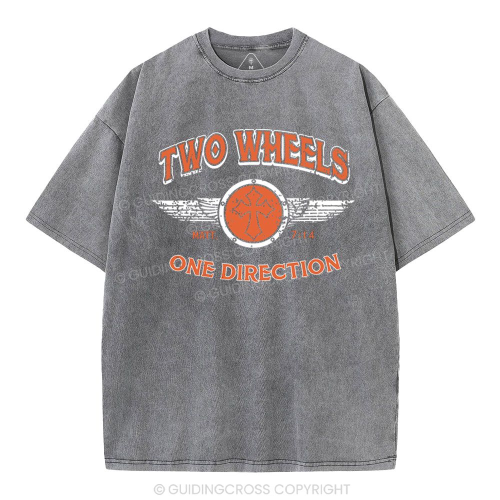 Two Wheels  Christian Washed T-Shirt