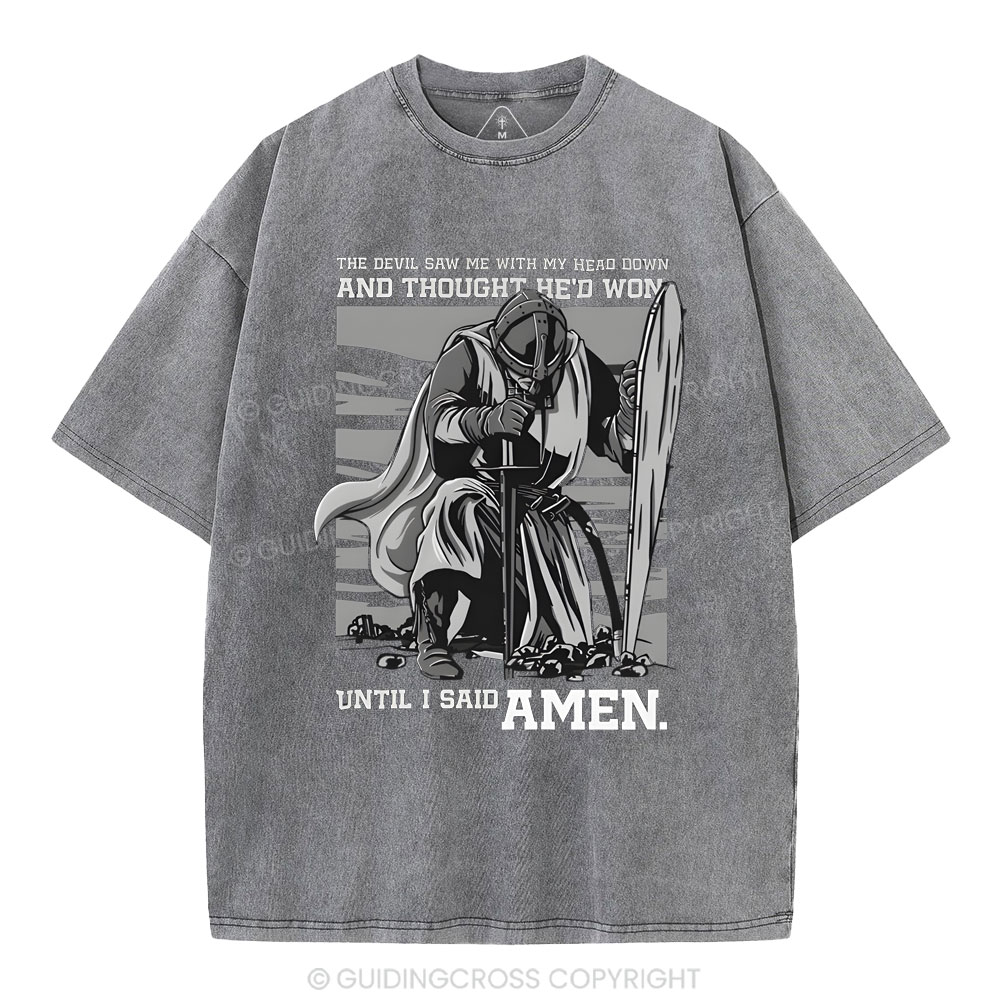 The Devil Saw Me With My Head Down Christian Washed T-Shirt