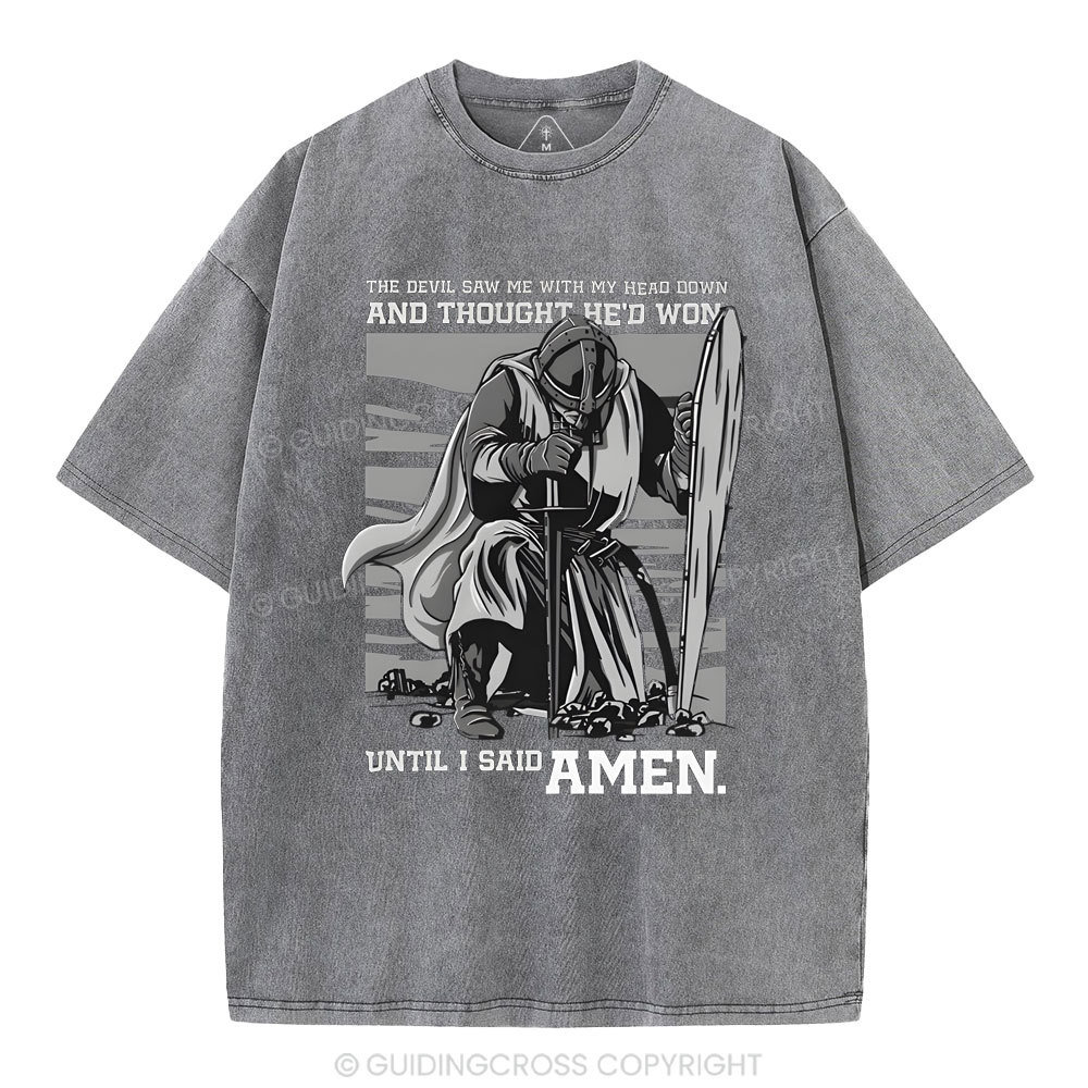 The Devil Saw Me With My Head Down Christian Washed T-Shirt