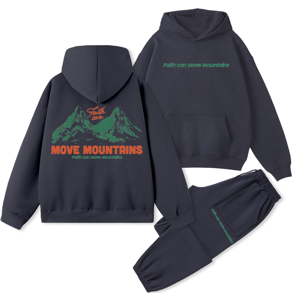 Faith Can Move Mountains Christian Fleece Hoodie Set