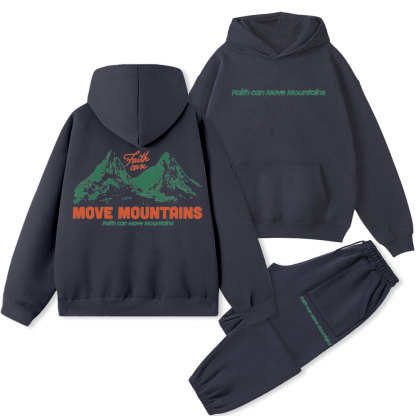 Faith Can Move Mountains Christian Fleece Hoodie Set