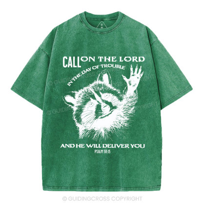Call On The Lord Christian Washed T-Shirt