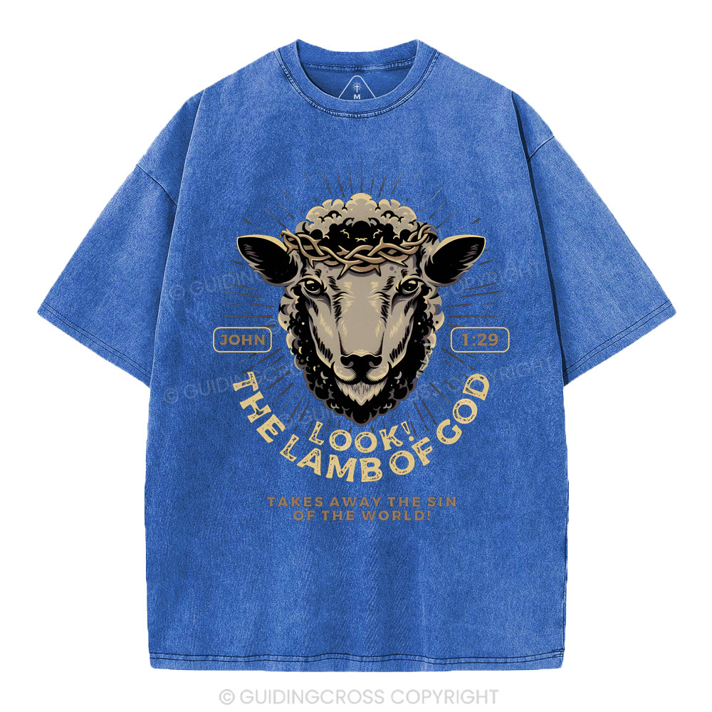 Look! The Lamb Of God Christian Washed T-Shirt