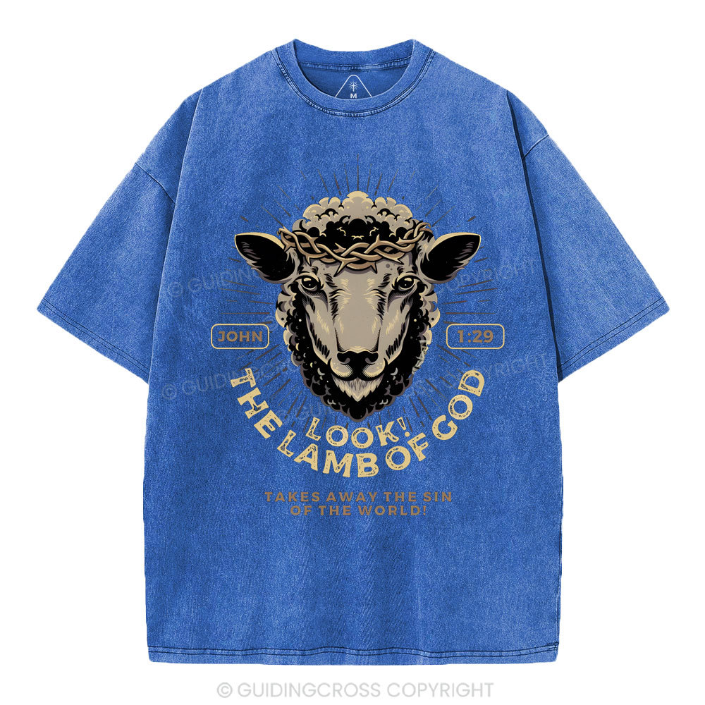 Look! The Lamb Of God Christian Washed T-Shirt