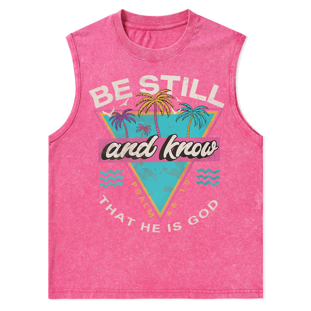 Be Still And Know Christian Washed Tank Top