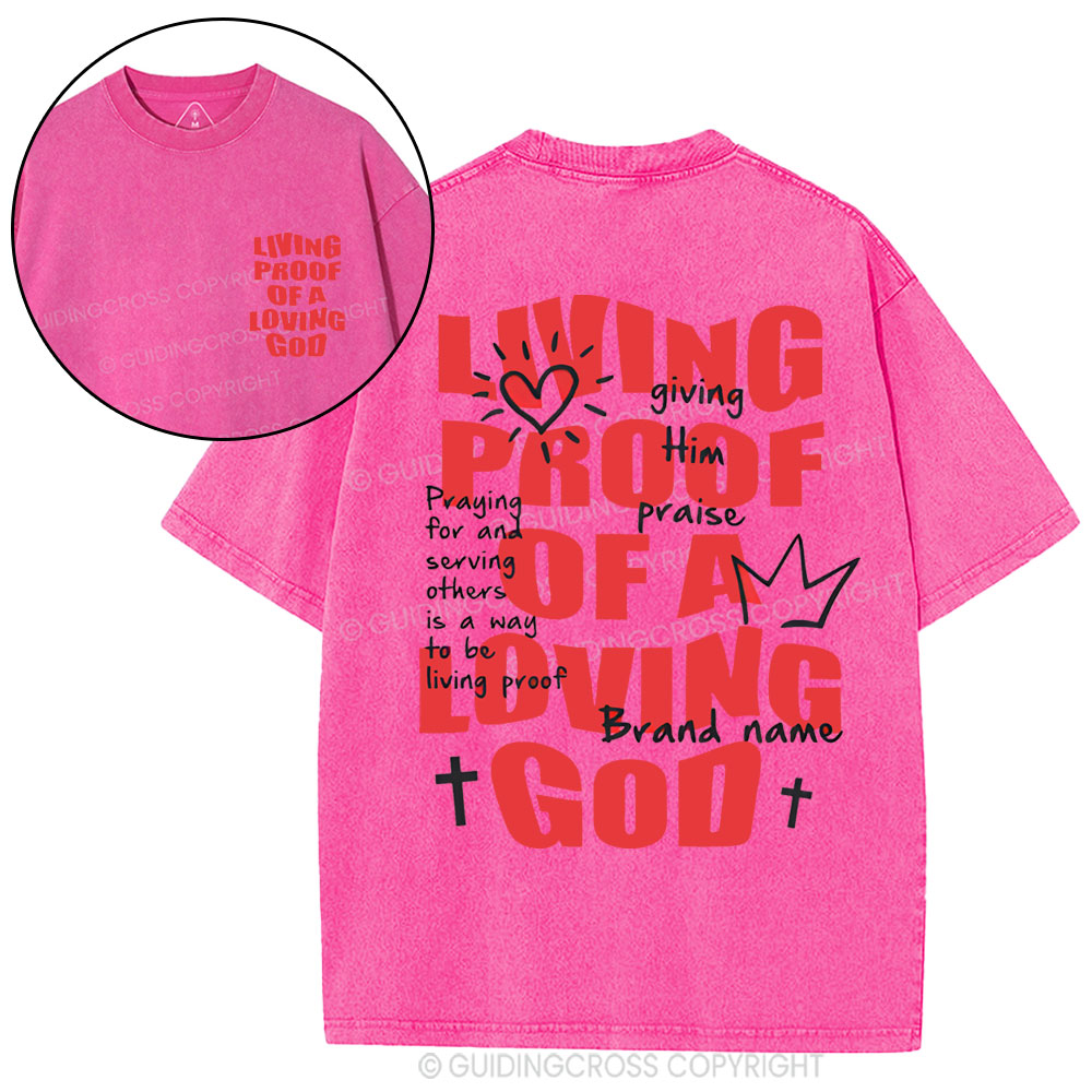 Living Proof OF A Loving God Christian Washed T-Shirt