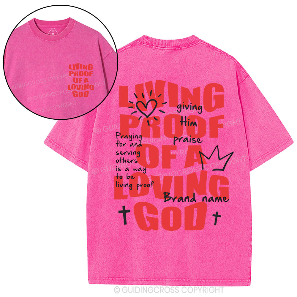Living Proof OF A Loving God Christian Washed T-Shirt