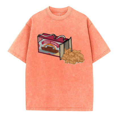 Noah's Animals Christian Washed T-Shirt