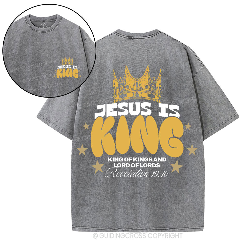 Jesus Is King Christian Washed T-Shirt