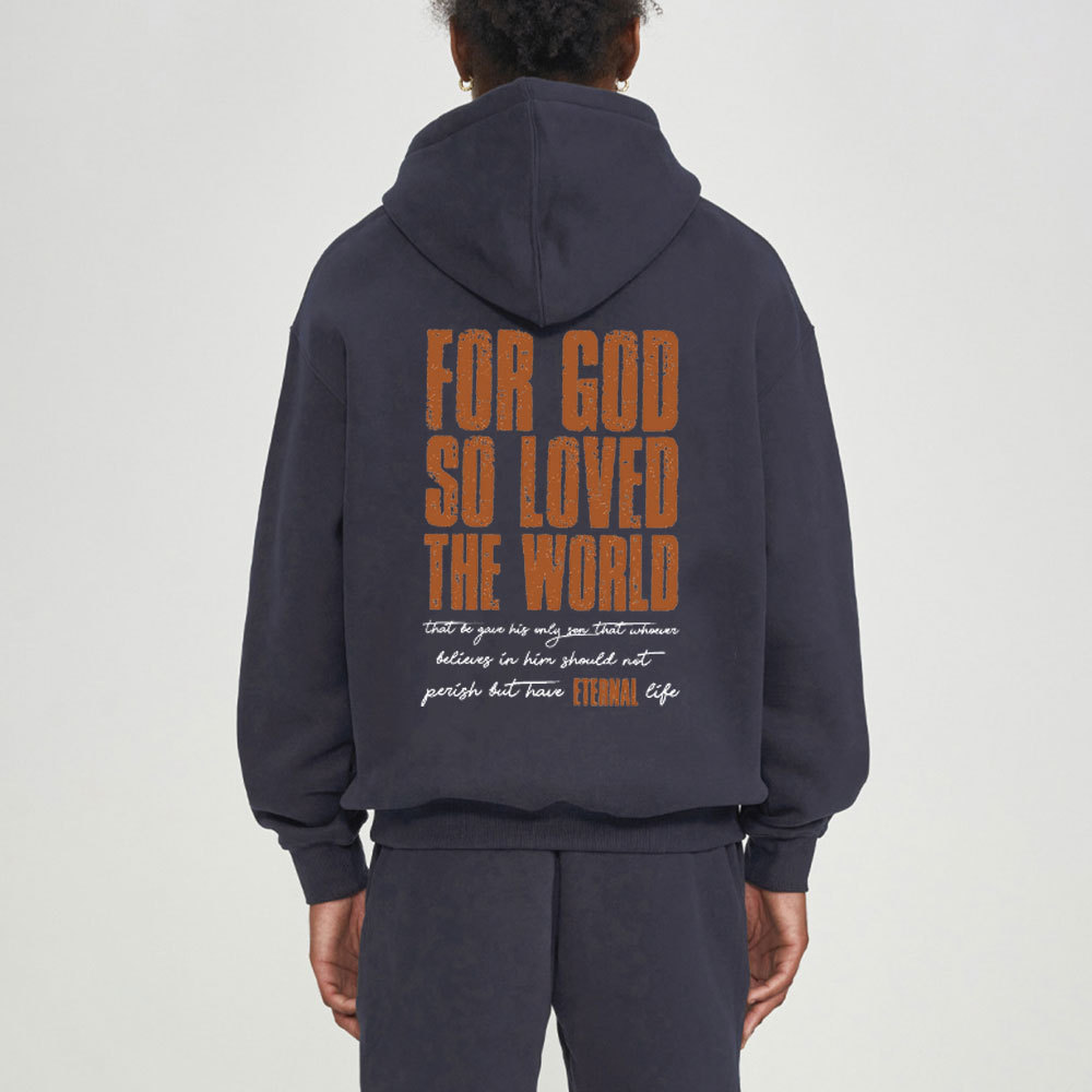 For God So Loved The World Christian Fleece Hoodie Set