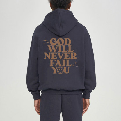 God Will Never Fail You Christian Fleece Hoodie Set
