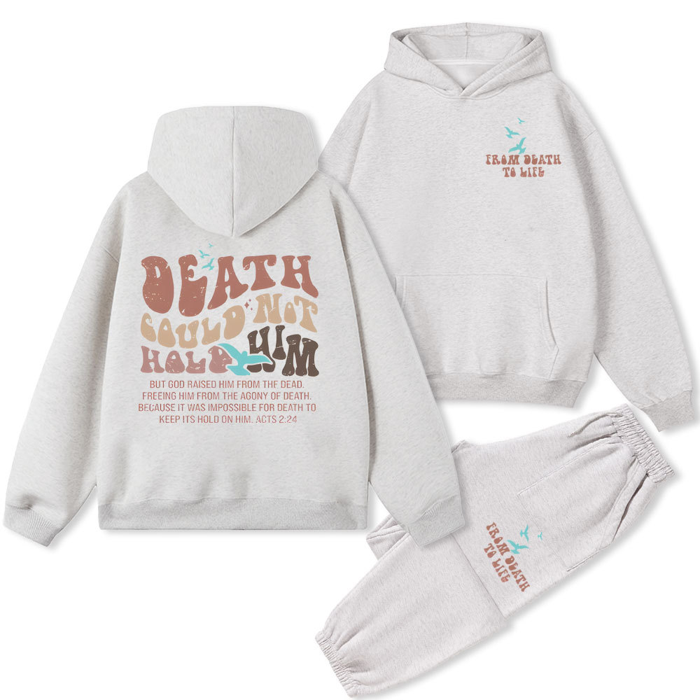 Death Couldn't Hold Him Christian Fleece Hoodie Set