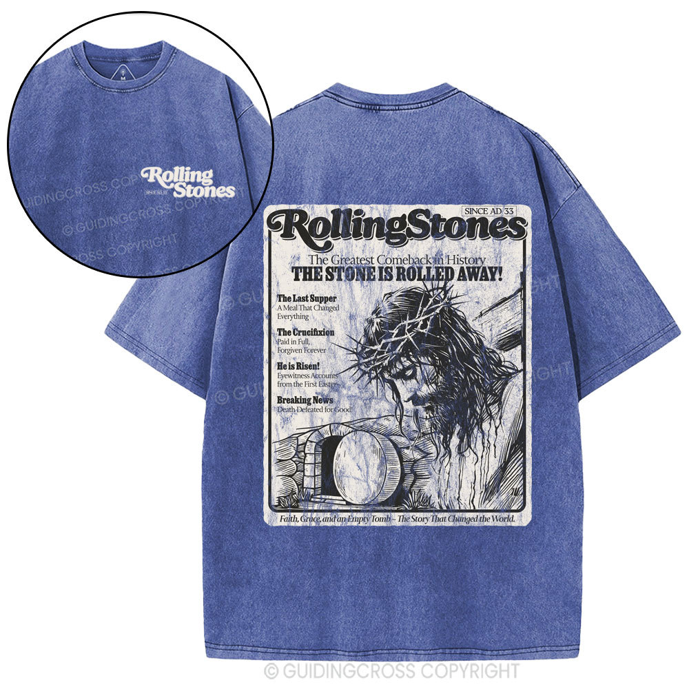 Rolling Stones Christian Resurrection lightbackground distressed Christian Washed T-Shirt