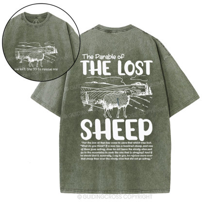 The Parable Of The Lost Sheep Christian Washed T-Shirt