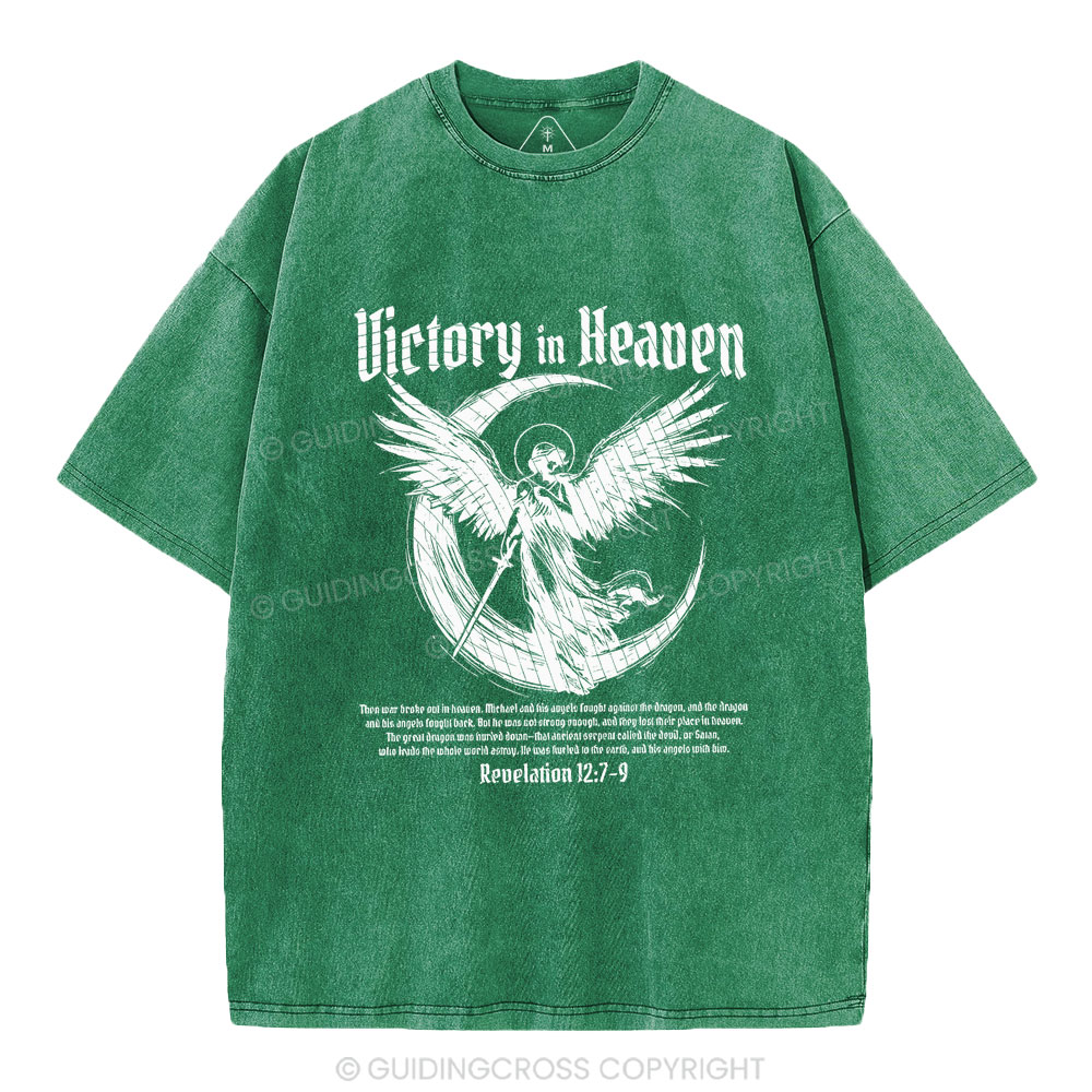 Victory In Heaven Christian Washed T-Shirt