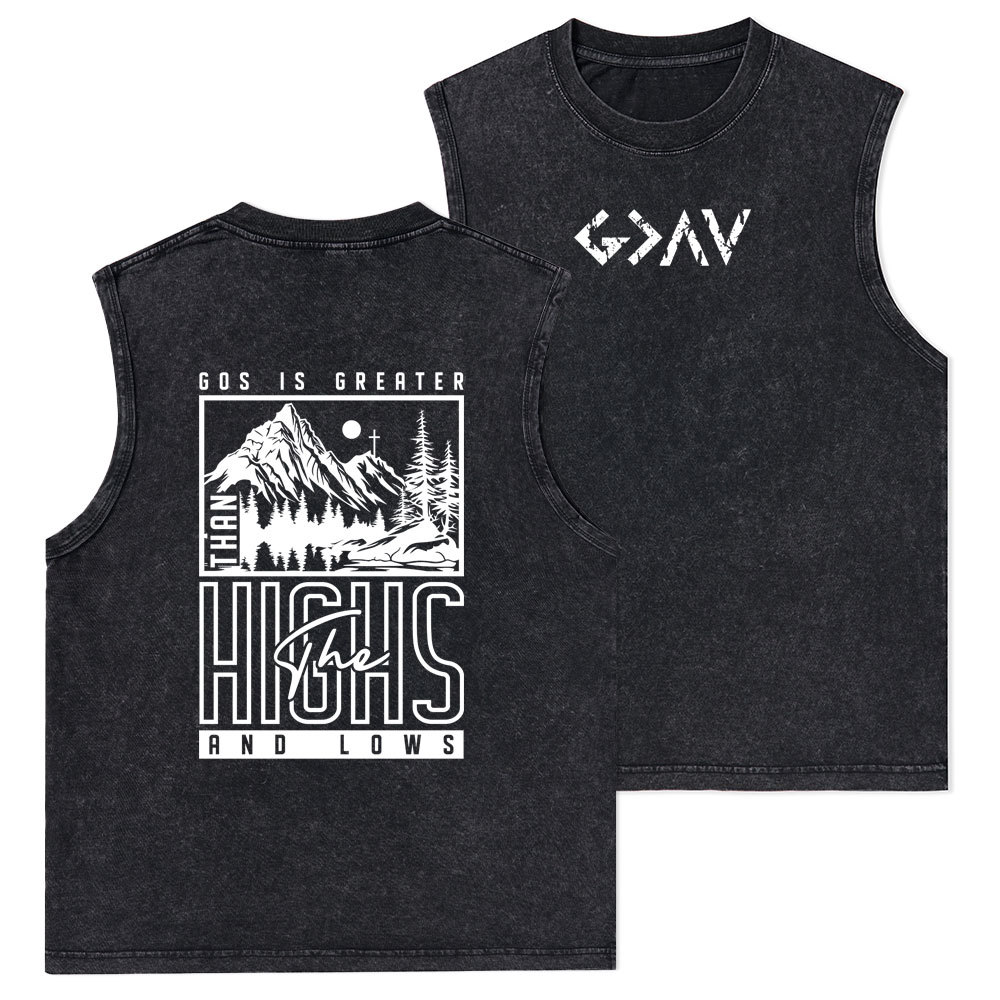 God Is Greater Christian Washed Tank Top