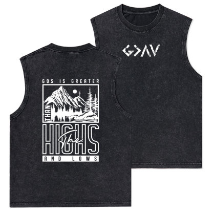 God Is Greater Christian Washed Tank Top