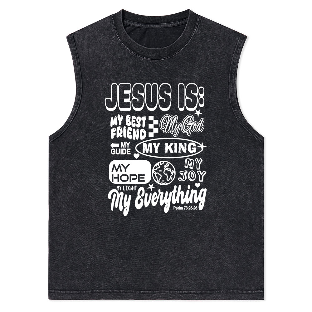Jesus Is My Best Friend Christian Washed Tank Top
