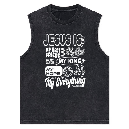 Jesus Is My Best Friend Christian Washed Tank Top