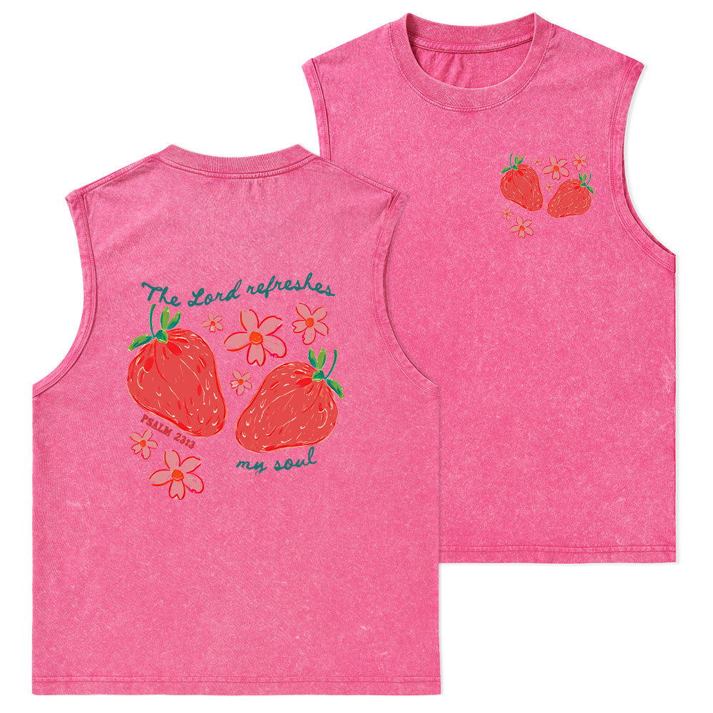 The Lord Refreshes My Soul Christian Washed Tank Top