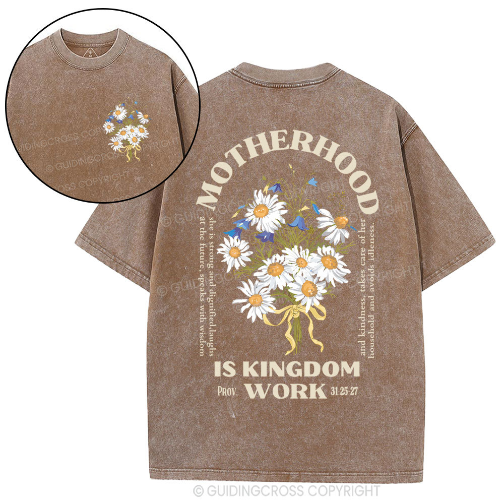 Motherhood Is Kingdom Christian Washed T-Shirt