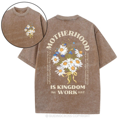 Motherhood Is Kingdom Christian Washed T-Shirt