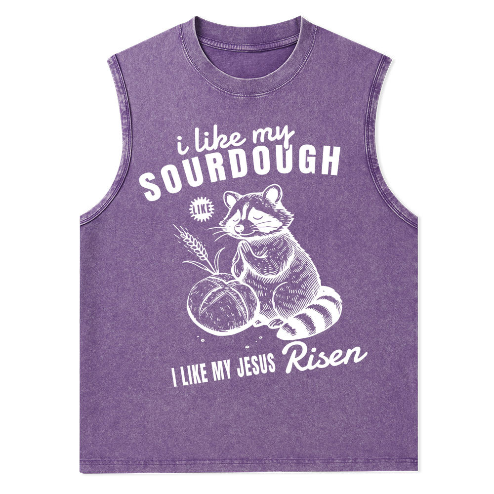 I Like My Jesus Risen Christian Washed Tank Top