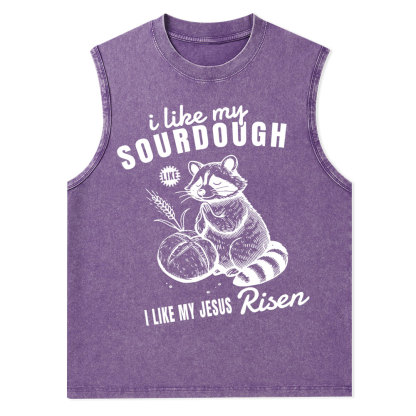 I Like My Jesus Risen Christian Washed Tank Top