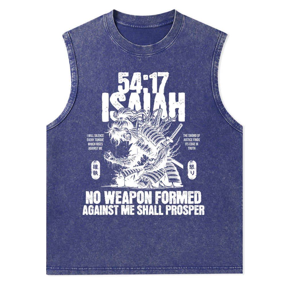 No Weapon Formed Against Me Shall Prosper Christian Washed Tank Top
