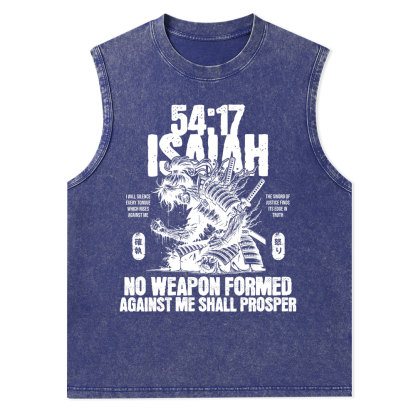 No Weapon Formed Against Me Shall Prosper Christian Washed Tank Top