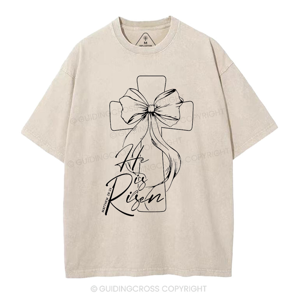 He Is Risen Christian Washed T-Shirt