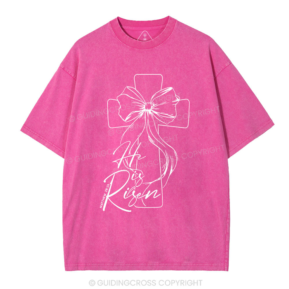 He Is Risen Christian Washed T-Shirt