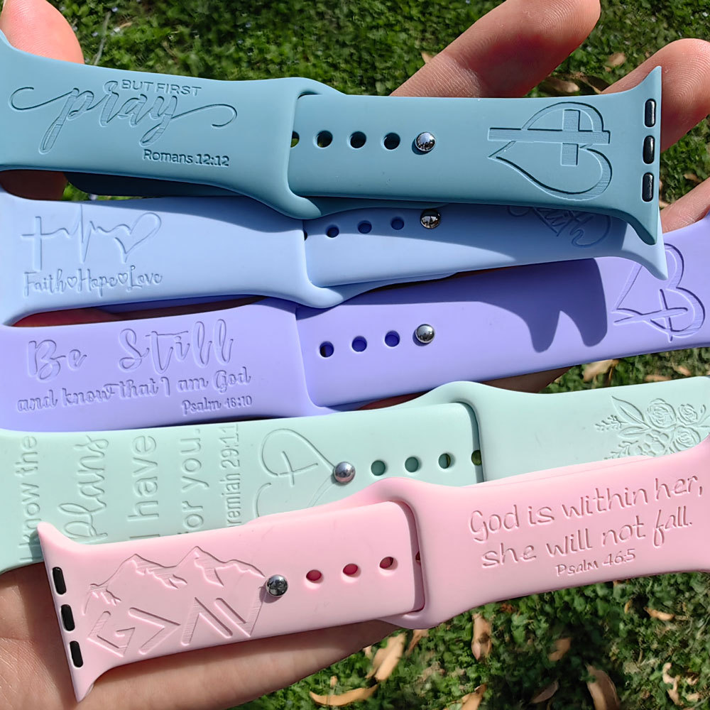God Is within Her Engraved Watch Band for Apple, Fitbit and Samsung