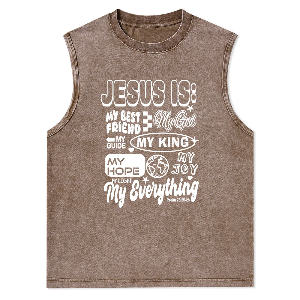 Jesus Is My Best Friend Christian Washed Tank Top