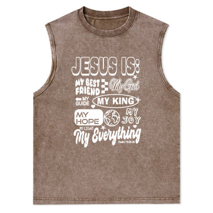 Jesus Is My Best Friend Christian Washed Tank Top