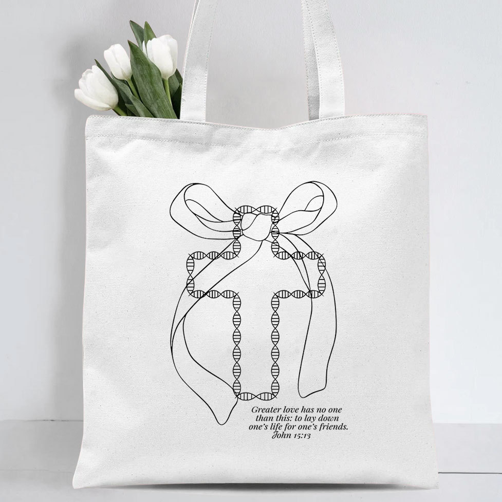 No Greater Love Christian Canvas Tote Bag