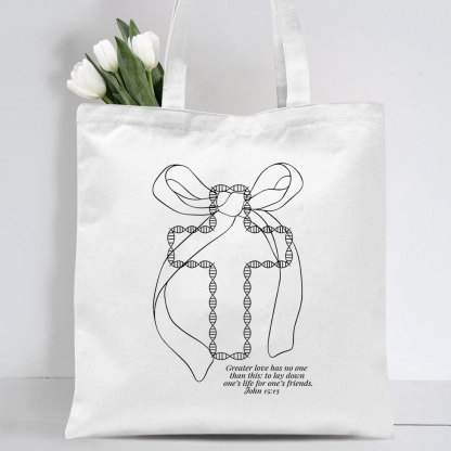 No Greater Love Christian Canvas Tote Bag