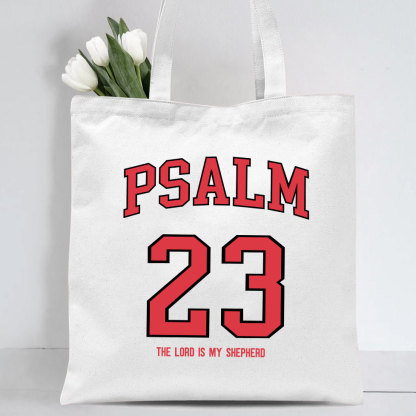 Psalm 23 Christian Canvas Tote Bag
