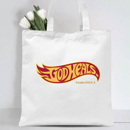God Heals Christian Canvas Tote Bag