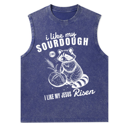 I Like My Jesus Risen Christian Washed Tank Top