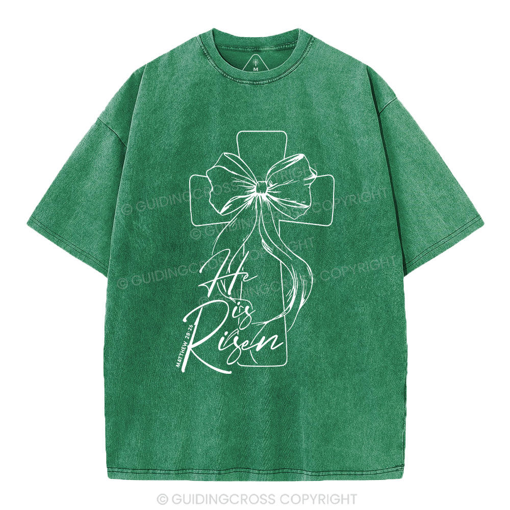 He Is Risen Christian Washed T-Shirt