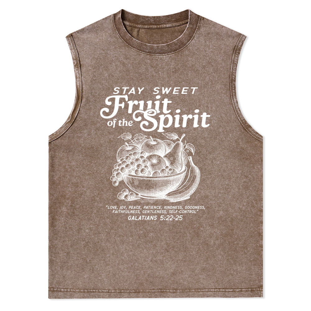 Stay Sweet Fruit Of The Spirit Christian Washed Tank Top