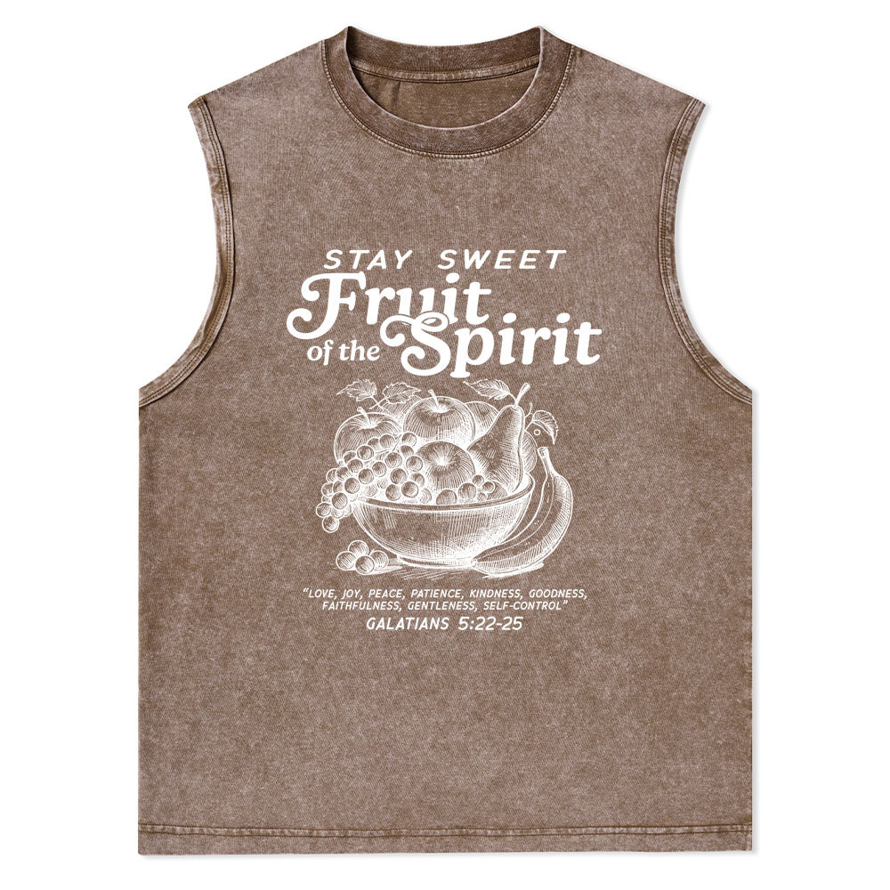 Stay Sweet Fruit Of The Spirit Christian Washed Tank Top