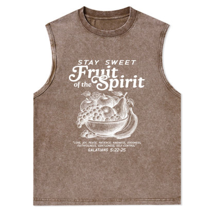 Stay Sweet Fruit Of The Spirit Christian Washed Tank Top