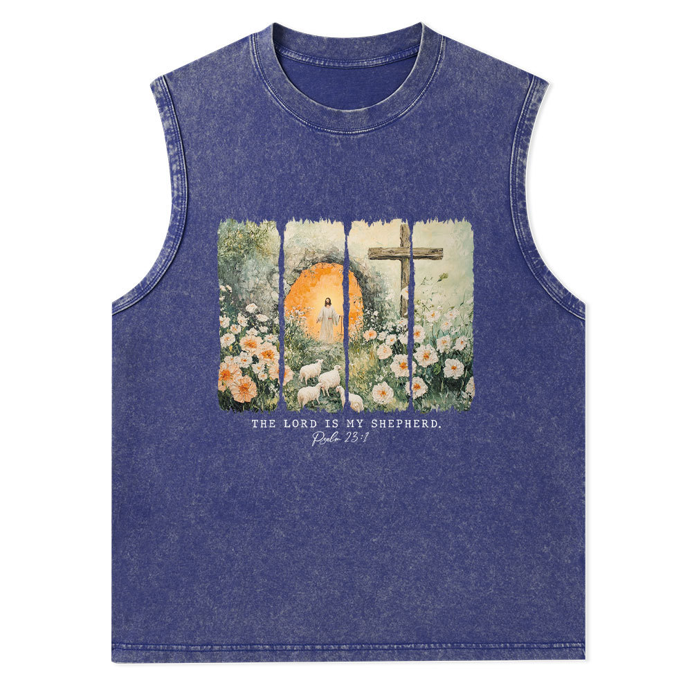 The Lord Is My Sheperd Christian Washed Tank Top