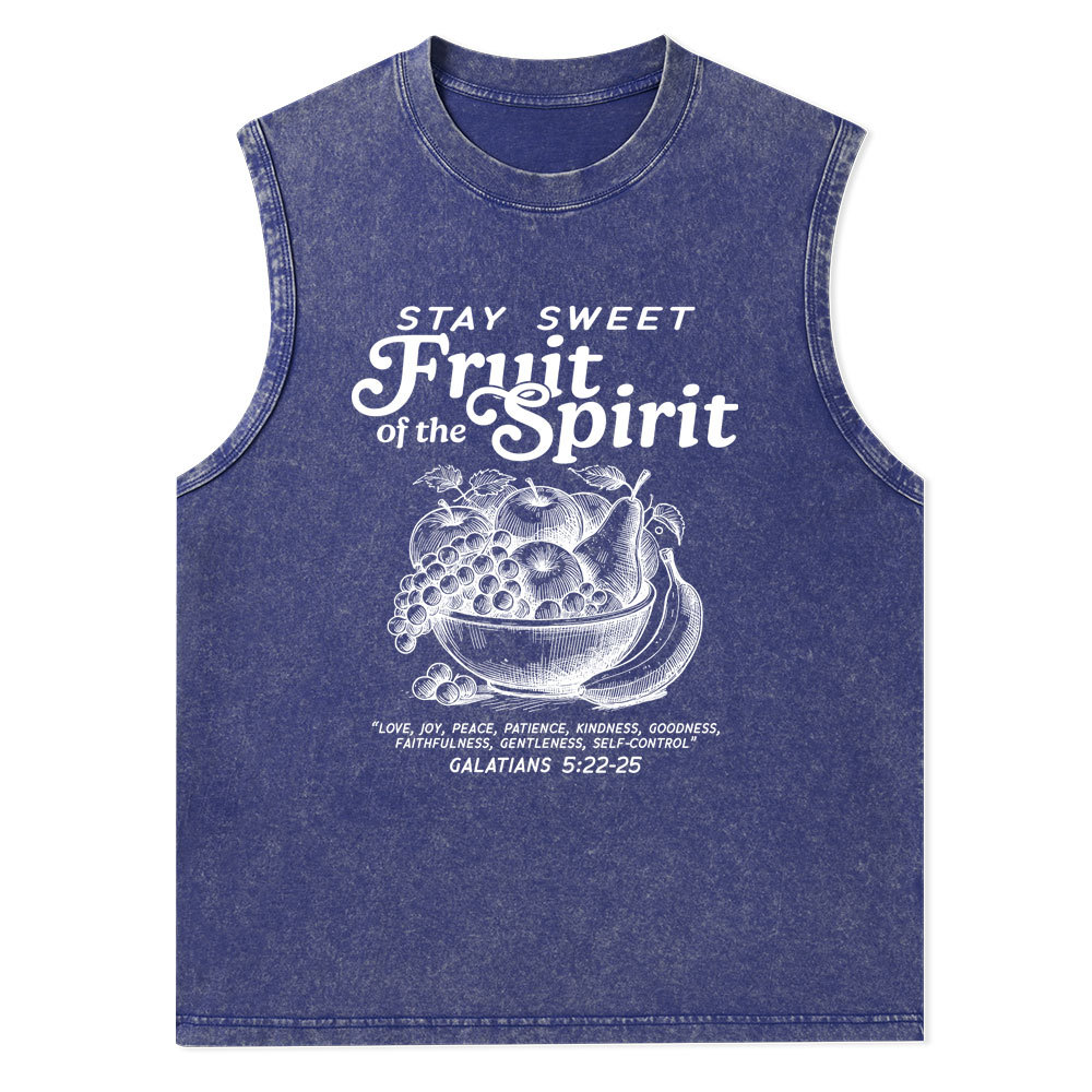 Stay Sweet Fruit Of The Spirit Christian Washed Tank Top