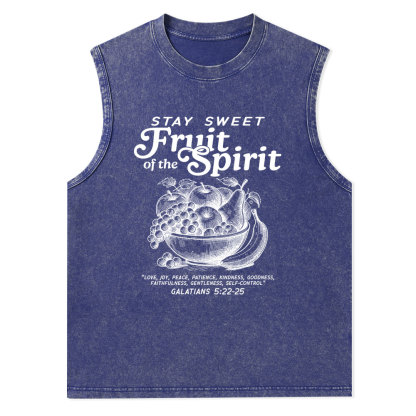 Stay Sweet Fruit Of The Spirit Christian Washed Tank Top