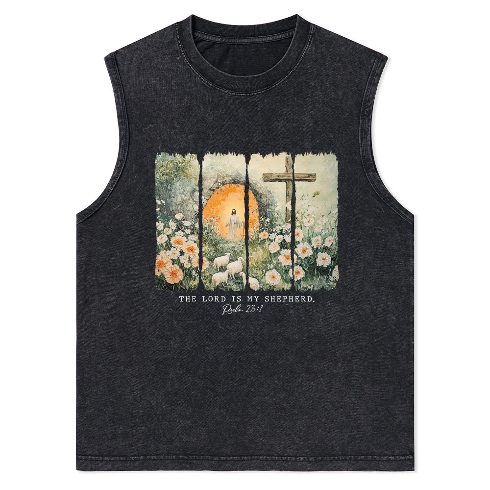 The Lord Is My Sheperd Christian Washed Tank Top