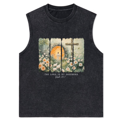 The Lord Is My Sheperd Christian Washed Tank Top
